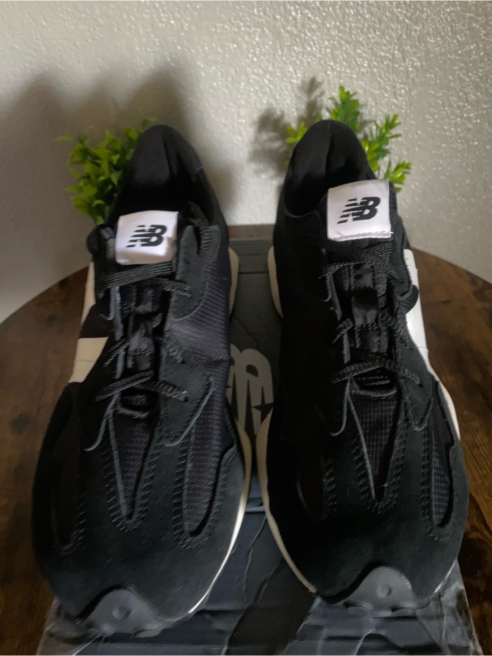 New Balance Black & White Retro Runner Sneakers